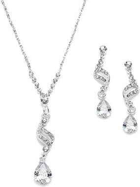 Cubic Zirconia Jewelry Set Necklace Earrings Bridal Wedding Prom Bridesmaid